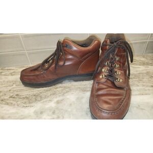 Travelers Hiking Boots Men Size 13D Brown Leather Moc Toe Lace Up Rugged